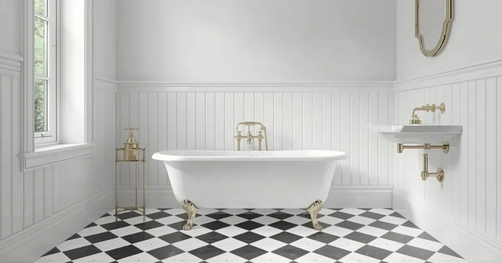 Black and White Checkered Floor