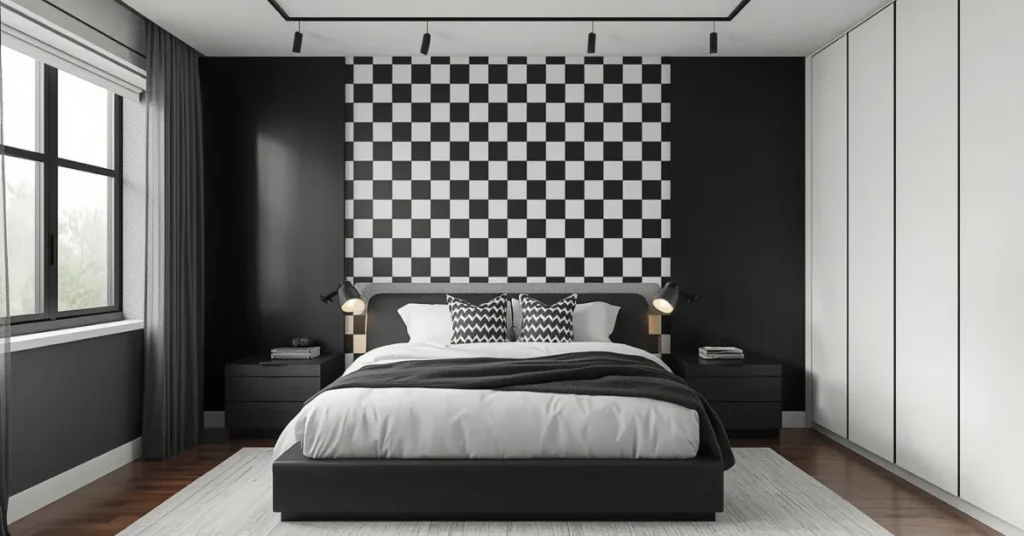 Black and White Grid Wall
