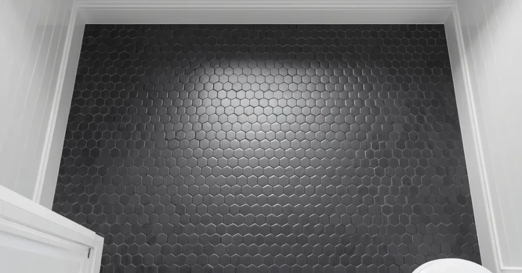 Black Hexagon Floor Tile