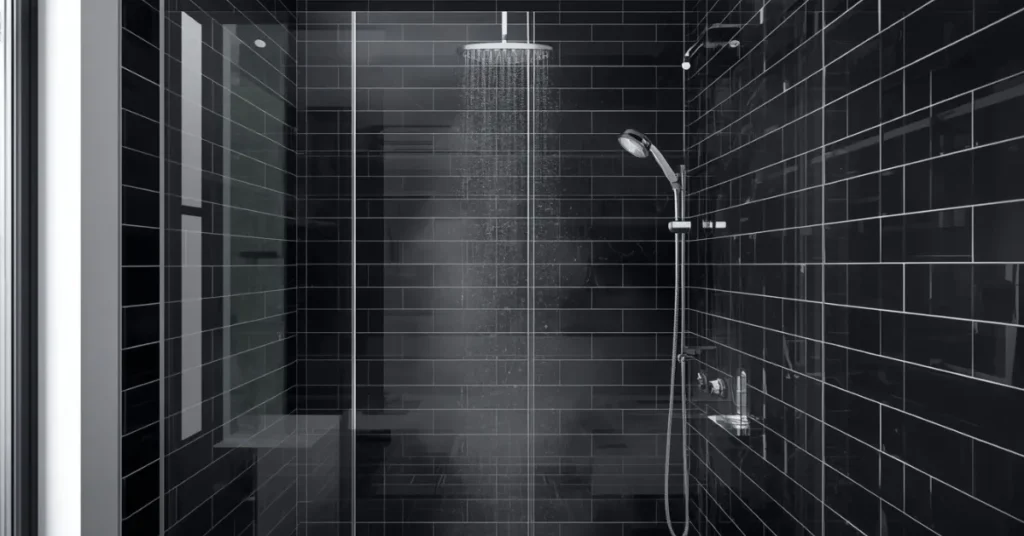 Black Subway Tile Shower