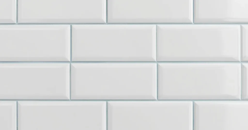 Blue Grout Lines on White Tile