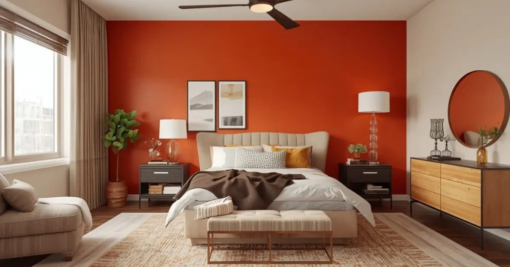 Bold Orange Accent Wall