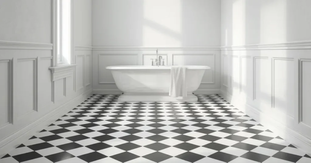Classic Black and White Checkerboard Tile