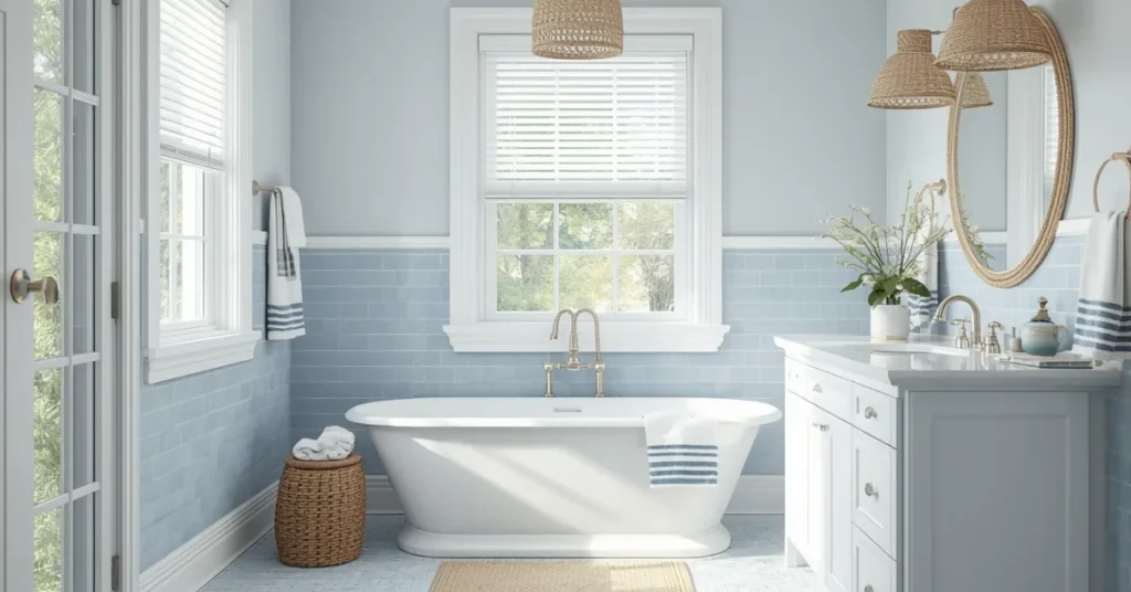 Coastal Blue and White Bathroom