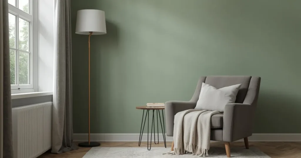 Cozy Sage Green Reading Corner