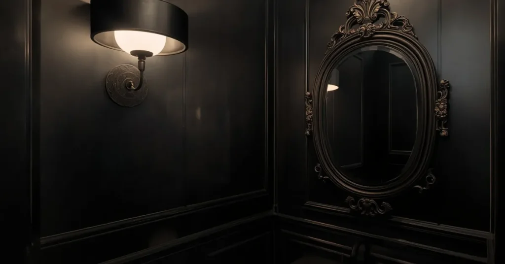 Dark and Dramatic Powder Room