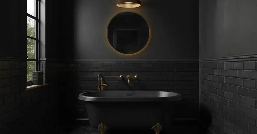 Dramatic Black Bathroom
