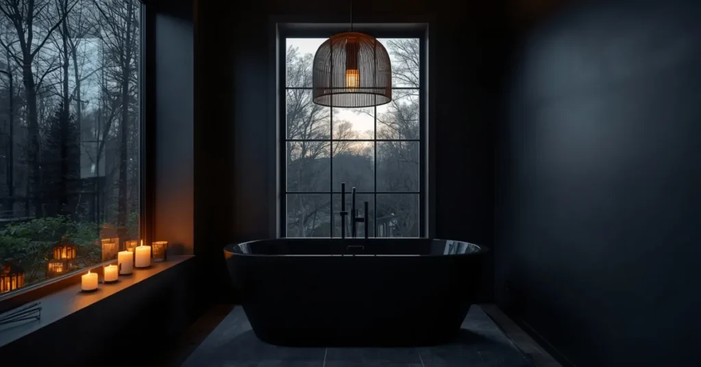 Dramatic Black Freestanding Tub