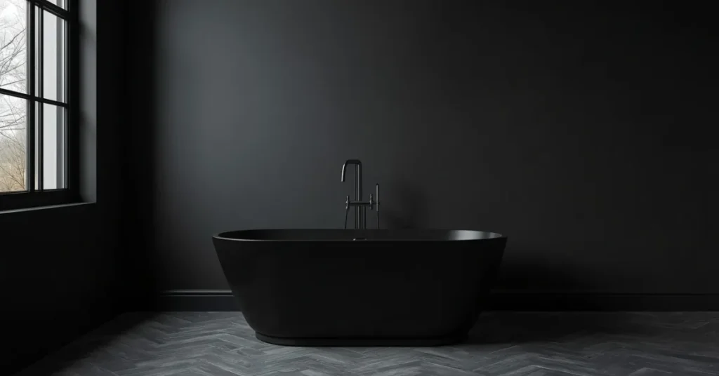 Dramatic Moody Bathroom with Statement Tub