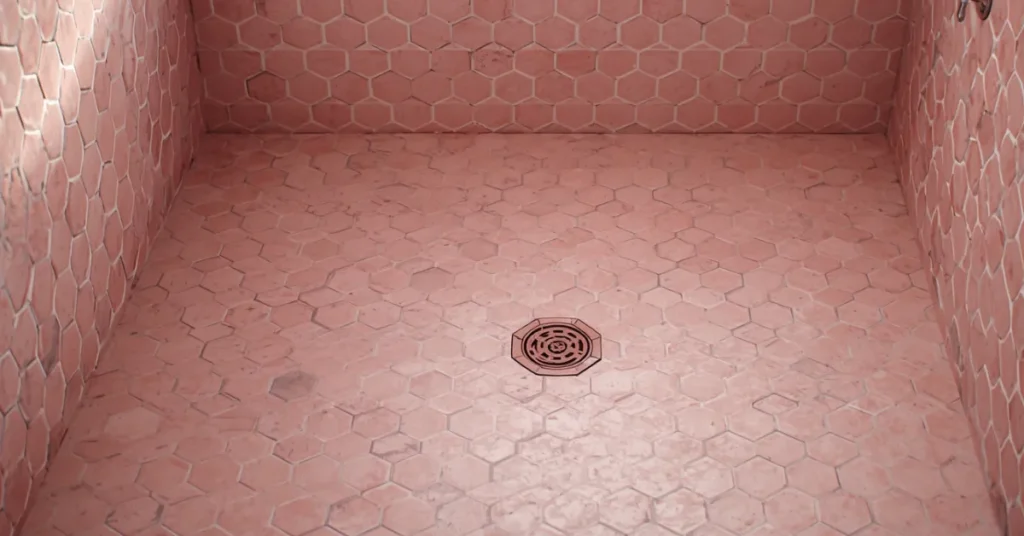 Dusty Rose Tile Bathroom