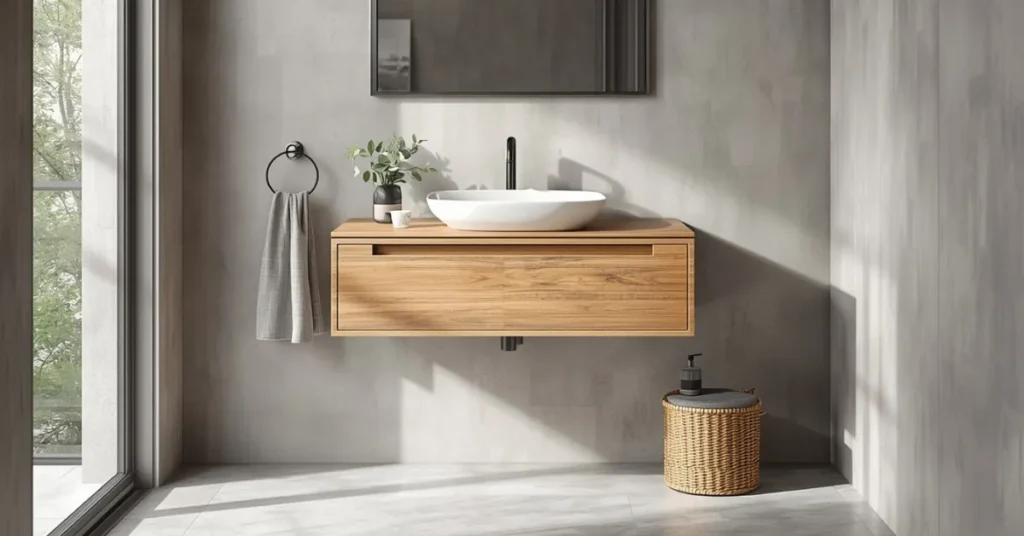 Floating Vanity for an Open Feel