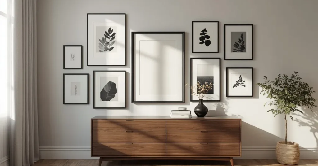 Gallery Wall with Dark Frames
