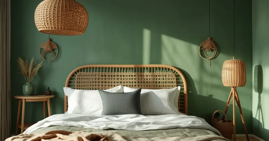Green and Rattan Combo