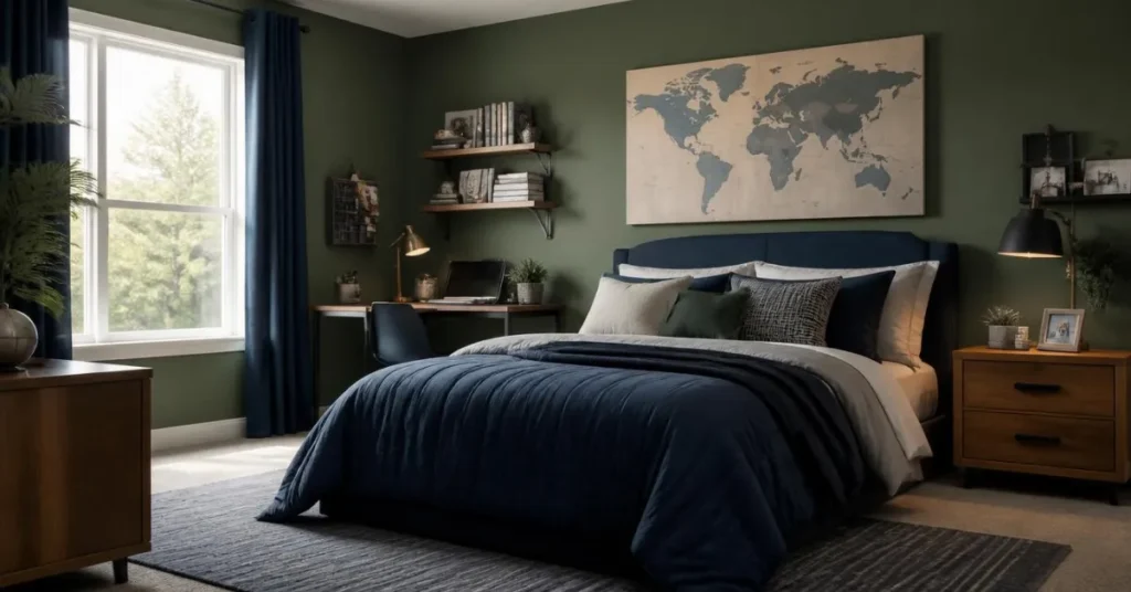 Green Bedroom for Teen Boys