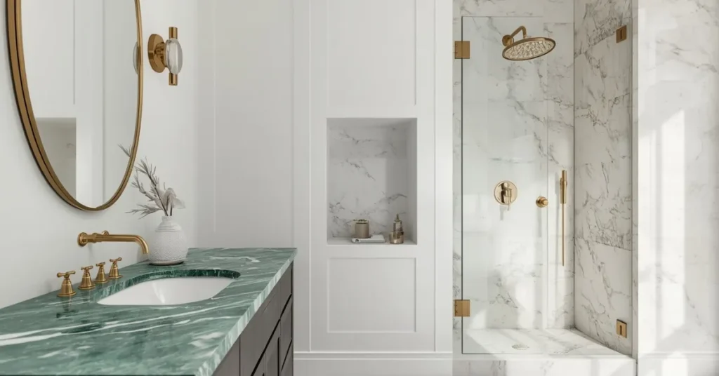 Green Marble Accents for a Luxe Touch