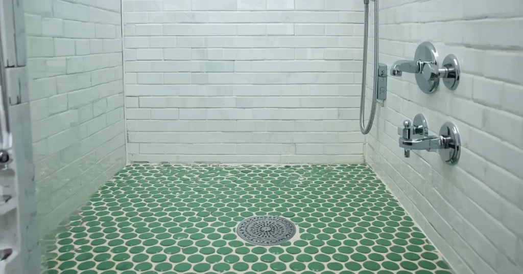 Green Penny Tile Floor for Retro Charm