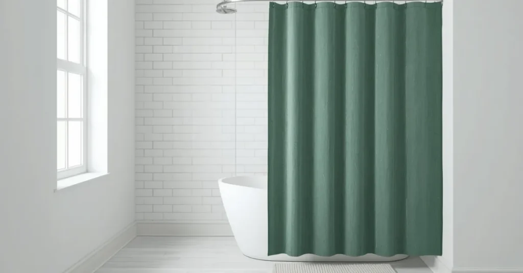 Green Shower Curtain for an Easy Update