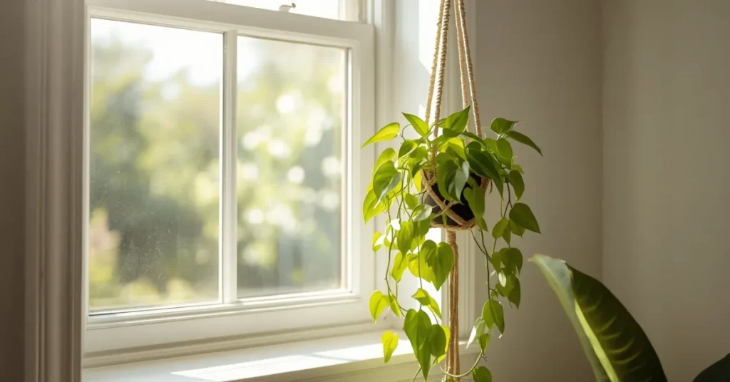 Hanging Plants Near the Window