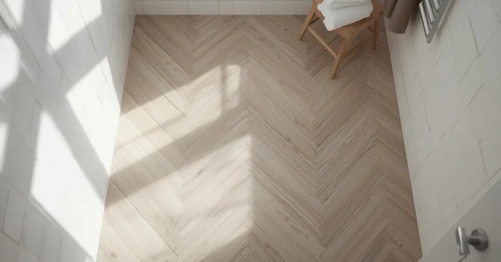 Herringbone Pattern for Small Bathrooms