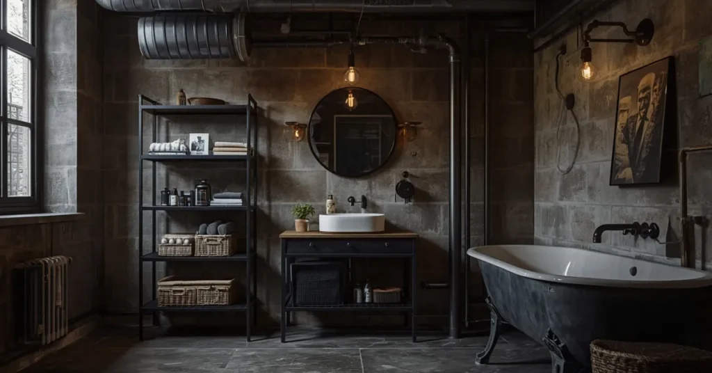 Industrial Black Bathroom