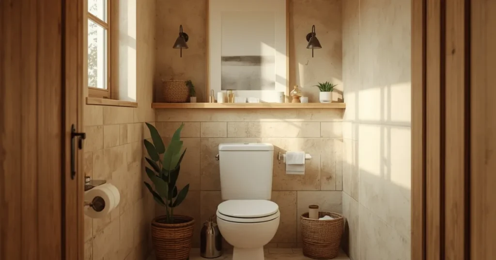 Keep a Small Bathroom Earthy Too