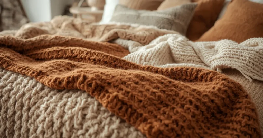 Layered Wool Throws and Blankets