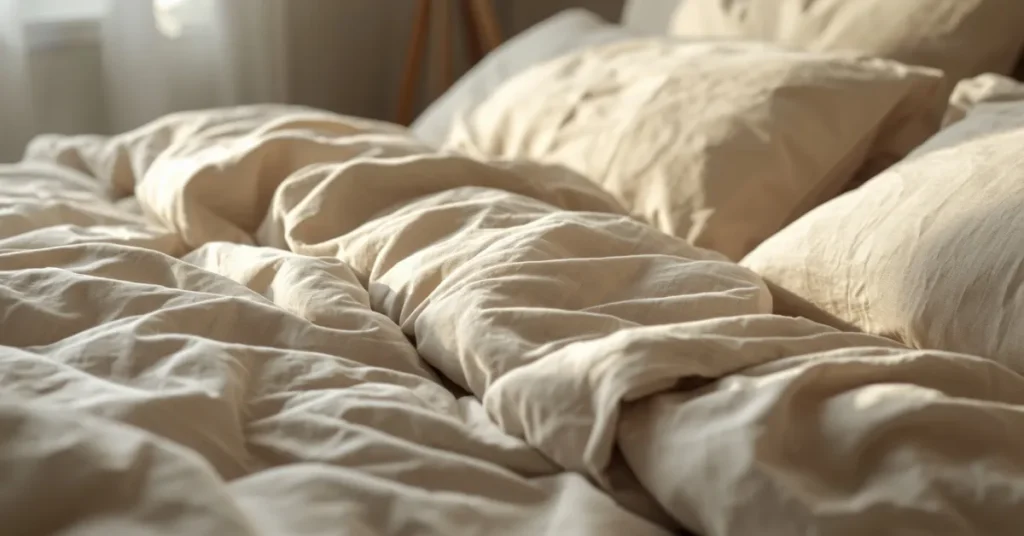 Linen Bedding in Warm Neutrals