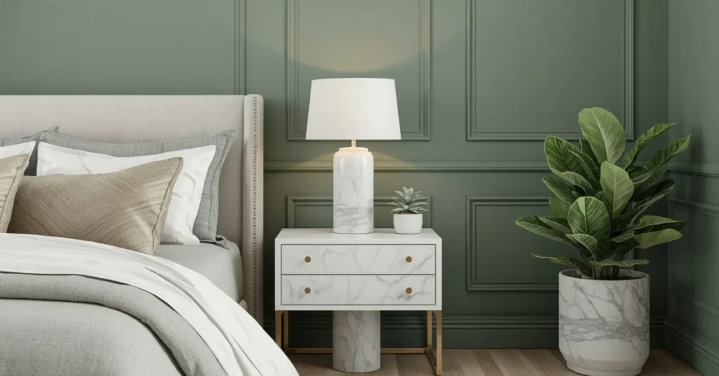 Marble and Sage Green Accents