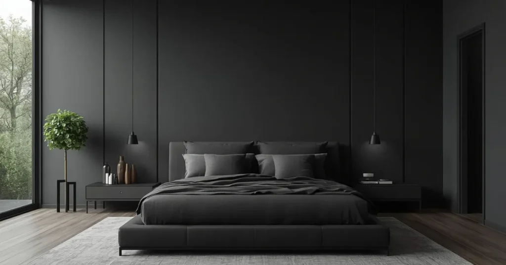 Modern Minimalist Dark Bedroom