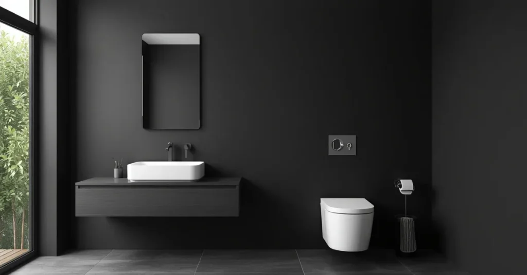 Modern Minimalist Moody Bathroom