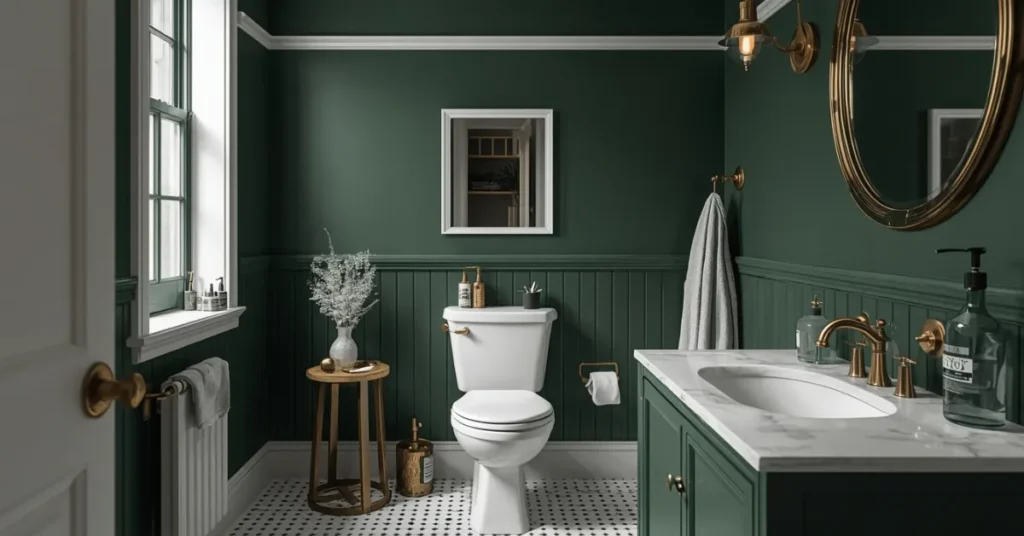 Moody Yet Playful Dark Green Walls