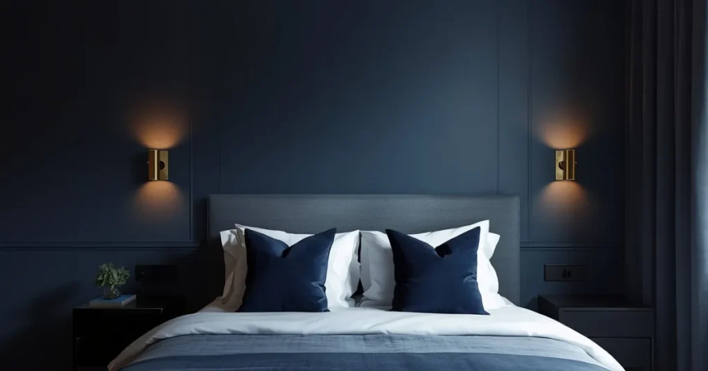 Navy Blue Accent Wall