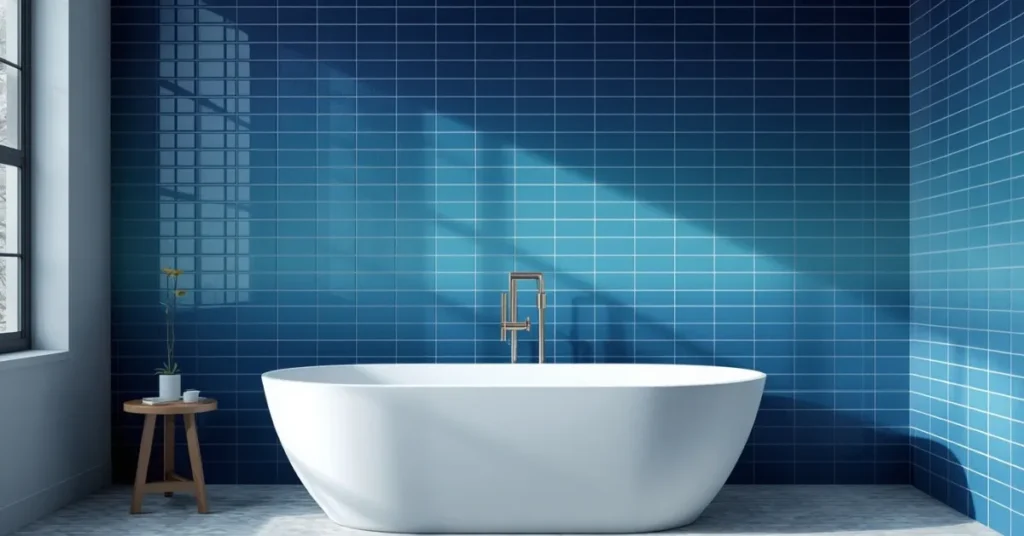 Ombre Blue Tile Wall