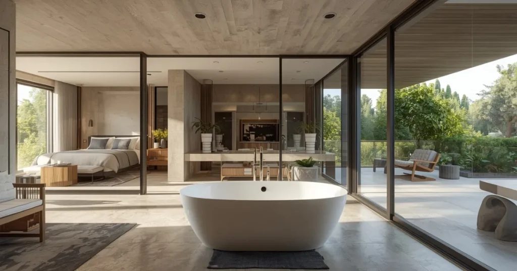 Open-Plan Bathrooms for Master Suites