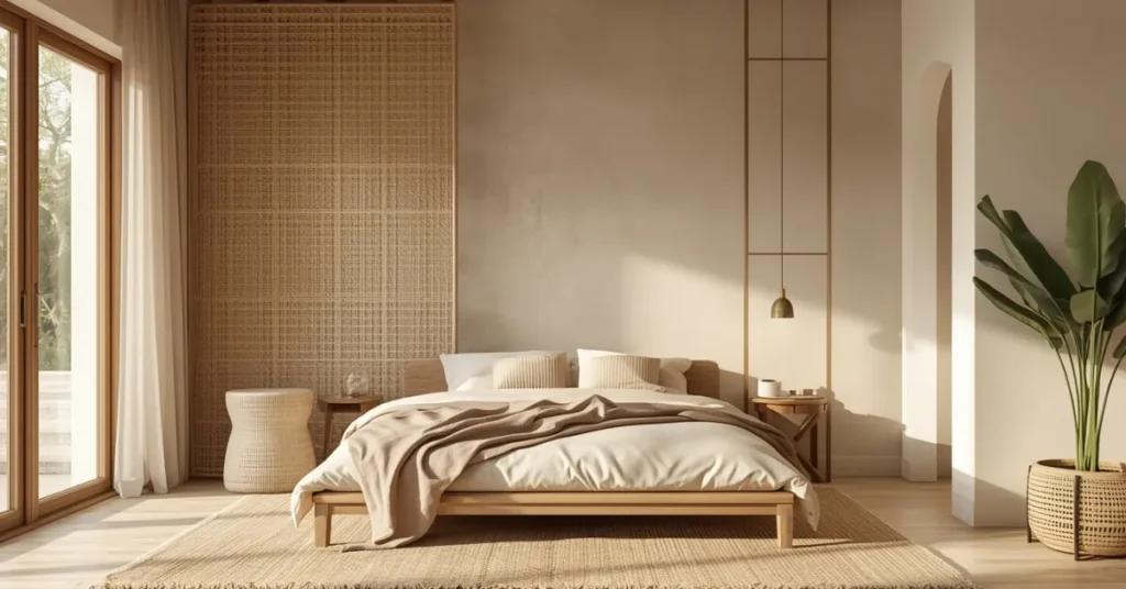 Open Plan Earthy Bedroom Nook