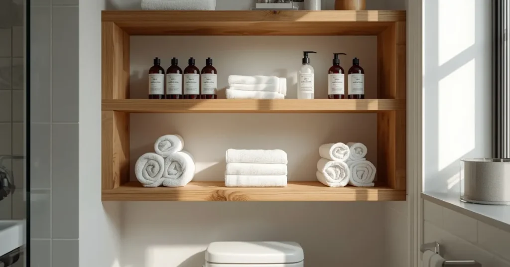 Open Shelving for Studio Bathrooms