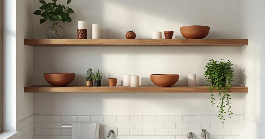 Open Shelving with Curated Boho Decor