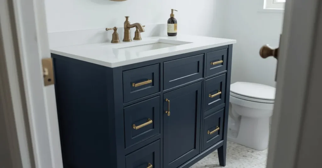 Pick a Navy Vanity for Bold Contrast