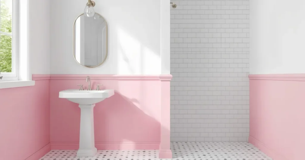 Pink and White Bathroom Combo