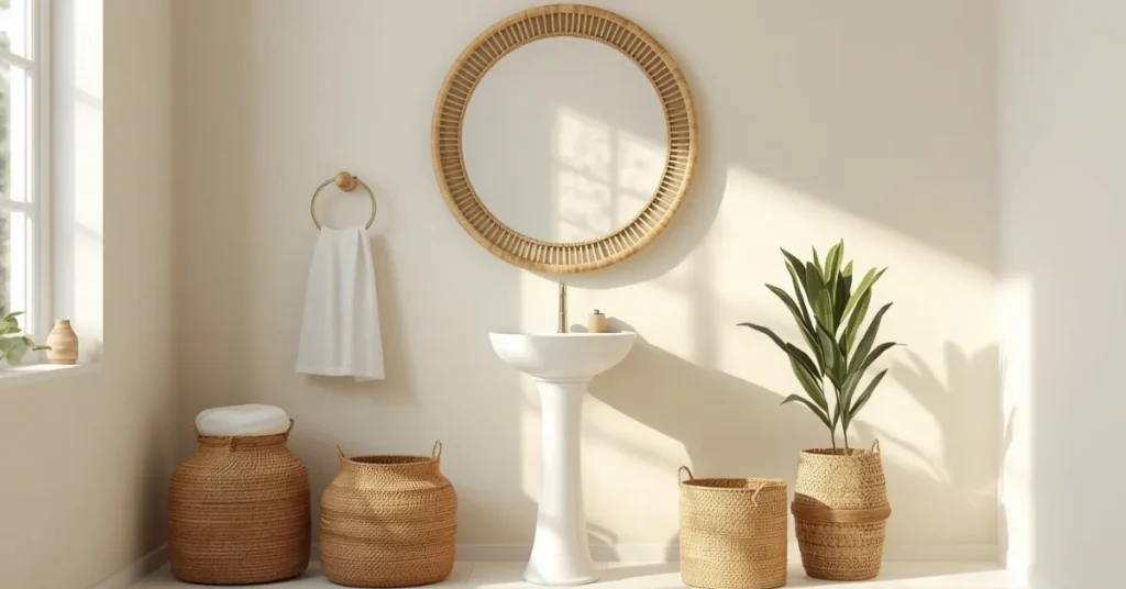 Rattan and Natural Textures Bathroom