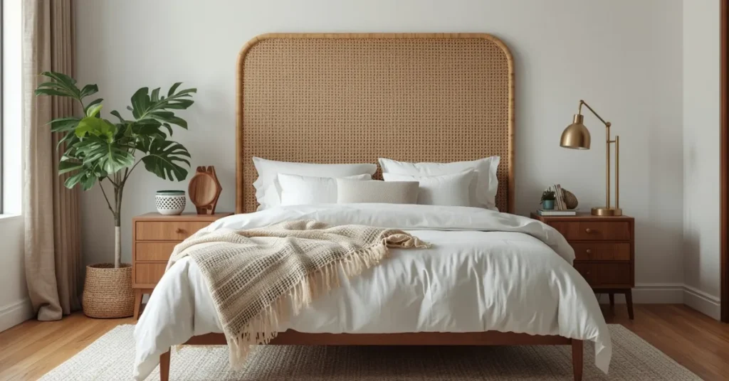 Rattan Headboard for Natural Texture