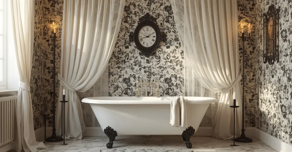 Romantic Black and White Bathroom