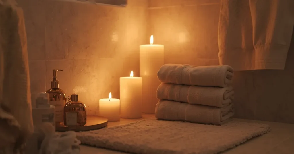 Romantic Candle and Soft Textile Corner