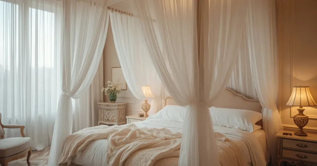 Romantic Canopy Bed Drapes