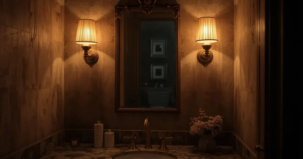Romantic Moody Bathroom with Soft Lighting