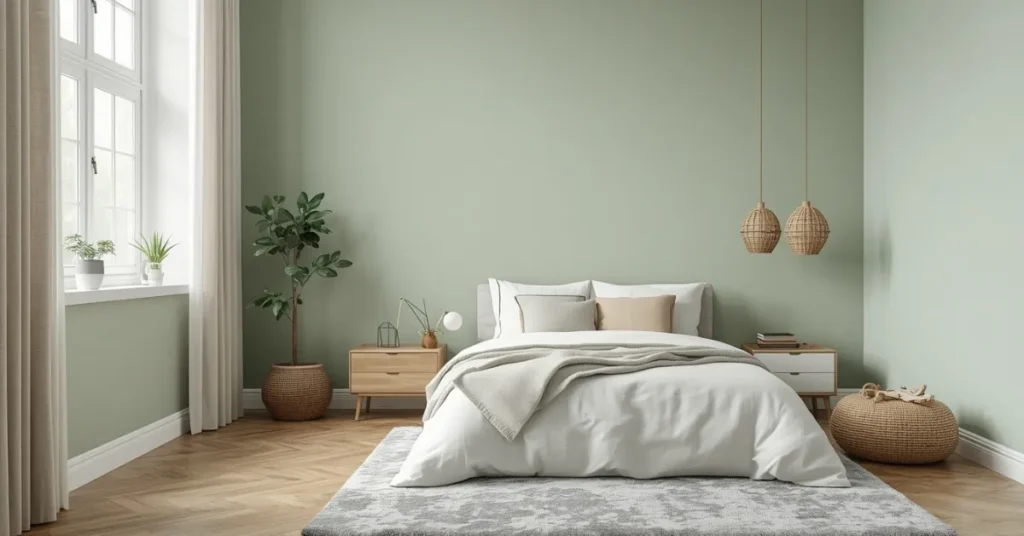 Sage Green and Grey Nursery-Inspired Bedroom