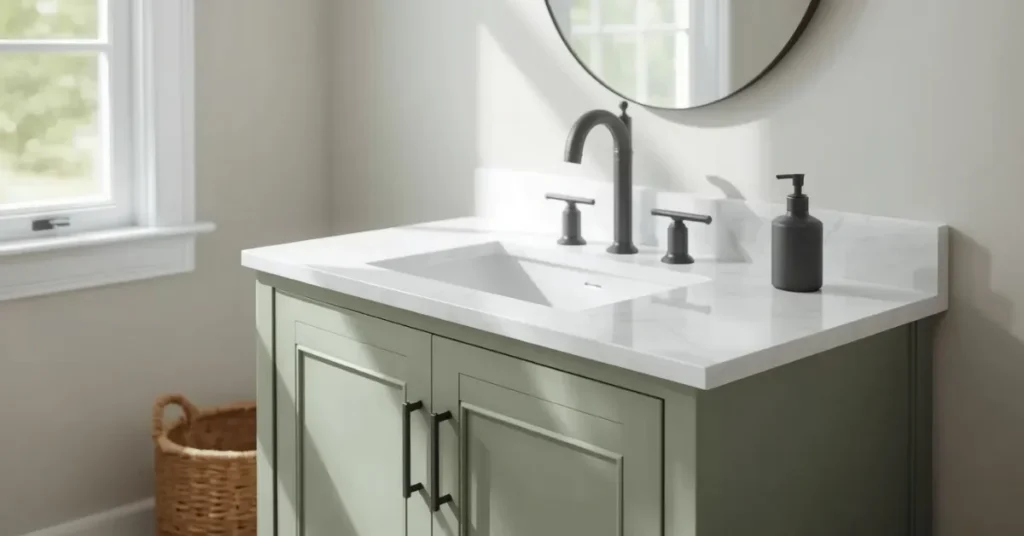 Sage Green Vanity for a Timeless Look