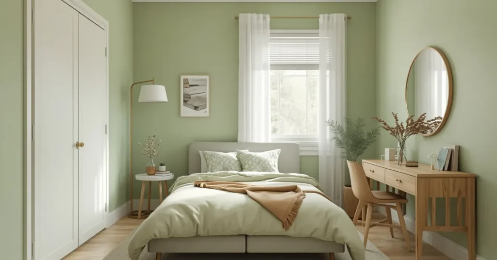 Small Bedroom Sage Green Idea