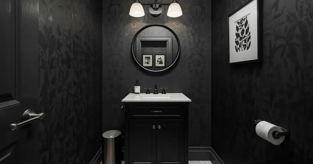 Small Moody Powder Room