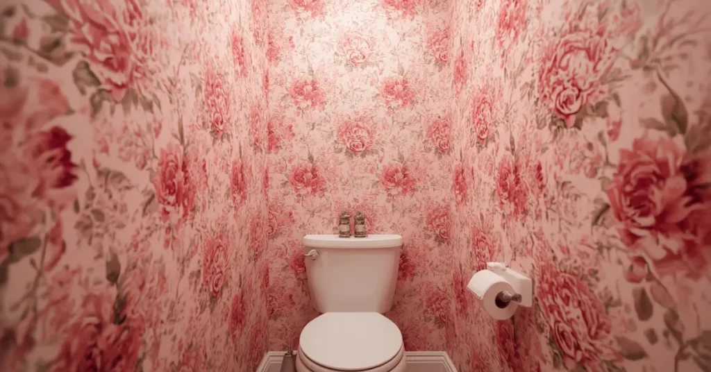 Small Powder Room in Pink